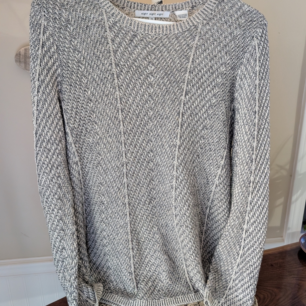 Eight Eight Eight Gray Marled Crewneck Sweater